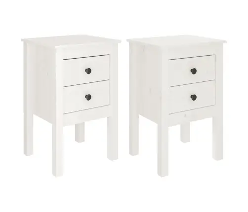 Naktsskapīši, 2 Gab., Balti, 40X35X61,5 Cm, Priedes Masīvkoks Vidaxl Naktsskapīši, 2 Gab., Balti, 40X35X61,5 Cm, Priedes Masīvkoks Vidaxl