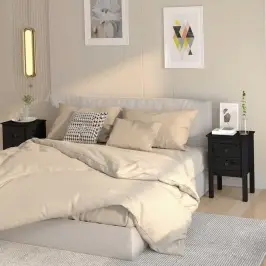 Naktsskapīši, 2 Gab., Melni, 40X35X61,5 Cm, Priedes Masīvkoks Vidaxl