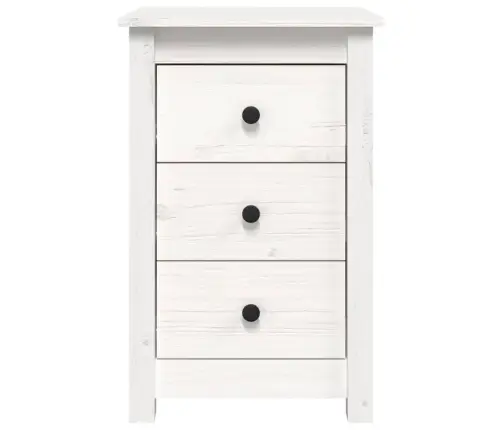 Naktsskapītis, Balts, 40X35X61,5 Cm, Priedes Masīvkoks Vidaxl