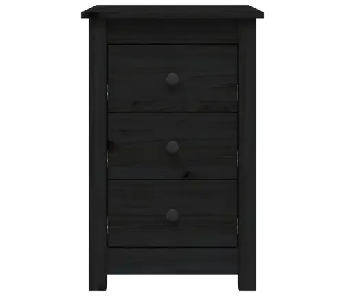 Naktinės Spintelės, 2Vnt., Juodos, 40X35X61,5cm Pušies Masyvas