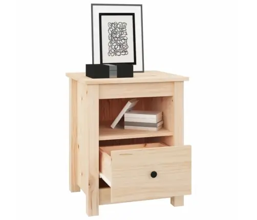 Naktinė Spintelė, 40X35X49cm Pušies Medienos Masyvas