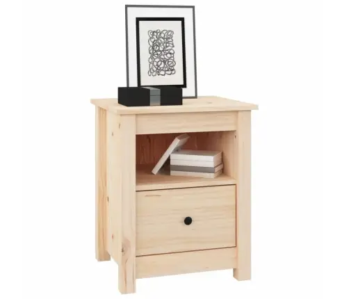 Naktinė Spintelė, 40X35X49cm Pušies Medienos Masyvas
