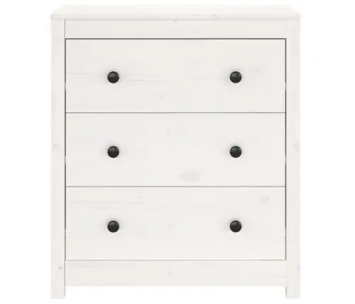 Kumode, Balta, 70X35X80 Cm, Priedes Masīvkoks Vidaxl