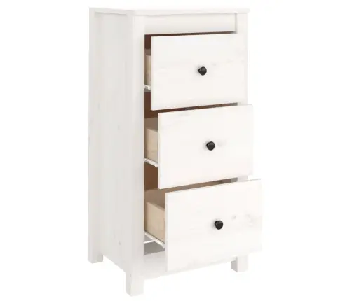 Kumode, Balta, 40X35X80 Cm, Priedes Masīvkoks Vidaxl