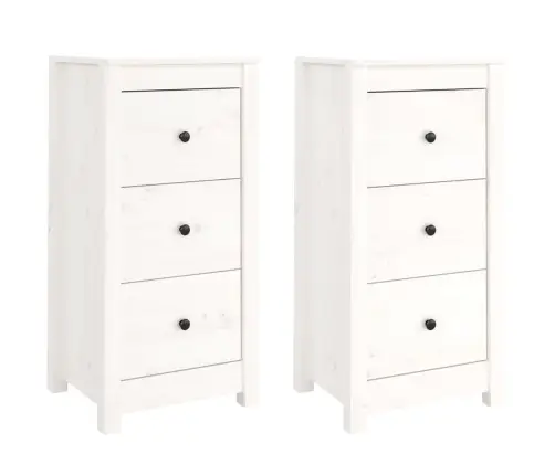 Puhvetkapid 2 Tk, Valge, 40 X 35 X 80 cm Männipuit