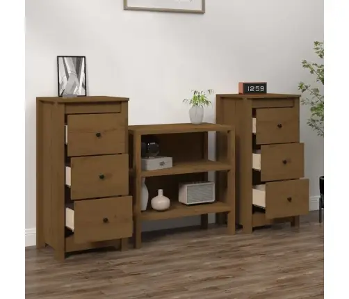 Puhvetkapid 2 Tk, Meepruun, 40 X 35 X 80 cm Männipuit