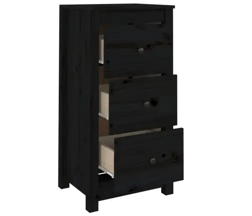 Puhvetkapid 2 Tk, Must, 40 X 35 X 80 cm Männipuit