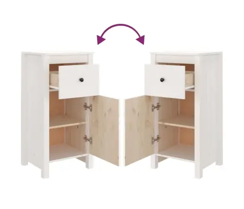 Kumode, Balta, 40X35X80 Cm, Priedes Masīvkoks Vidaxl