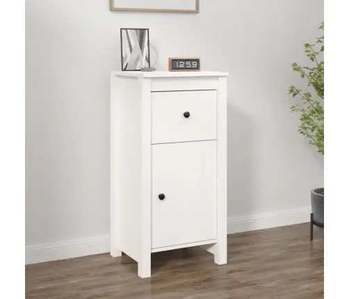 Kumode, Balta, 40X35X80 Cm, Priedes Masīvkoks Vidaxl