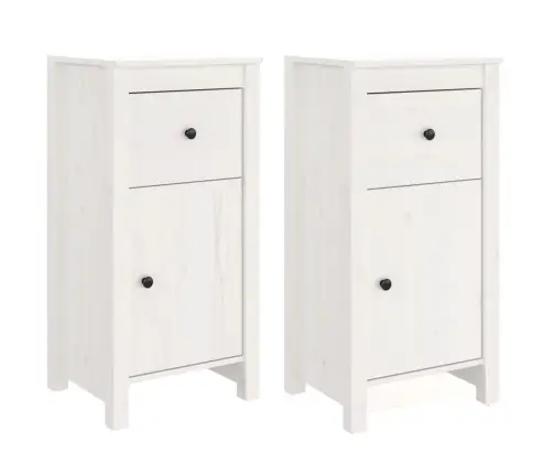Kumodes, 2 Gab., Baltas, 40X35X80 Cm, Priedes Masīvkoks Vidaxl