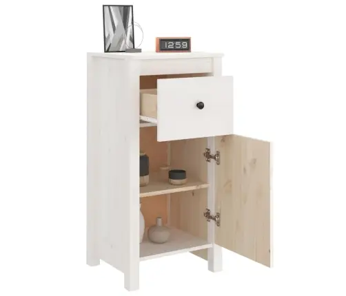 Kumodes, 2 Gab., Baltas, 40X35X80 Cm, Priedes Masīvkoks Vidaxl