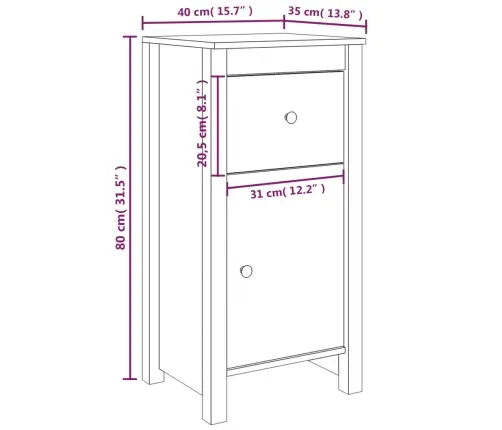 Kumodes, 2 Gab., Baltas, 40X35X80 Cm, Priedes Masīvkoks Vidaxl