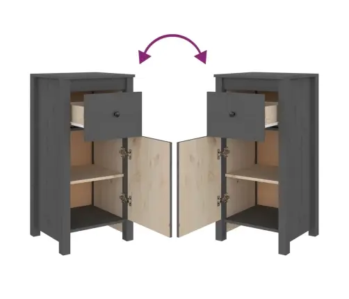 Puhvetkapid 2 Tk, Hall, 40 X 35 X 80 cm Männipuit