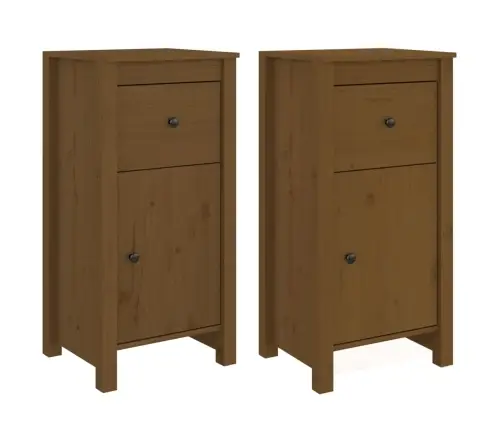 Kumodes, 2 Gab., Medus Brūnas, 40X35X80 Cm, Priedes Masīvkoks Vidaxl