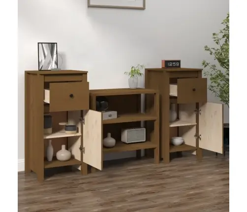 Kumodes, 2 Gab., Medus Brūnas, 40X35X80 Cm, Priedes Masīvkoks Vidaxl