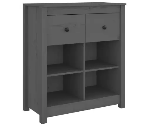 Kumode, Pelēka, 70X35X80 Cm, Priedes Masīvkoks Vidaxl