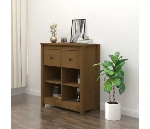 Kumode, Medus Brūna, 70X35X80 Cm, Priedes Masīvkoks Vidaxl