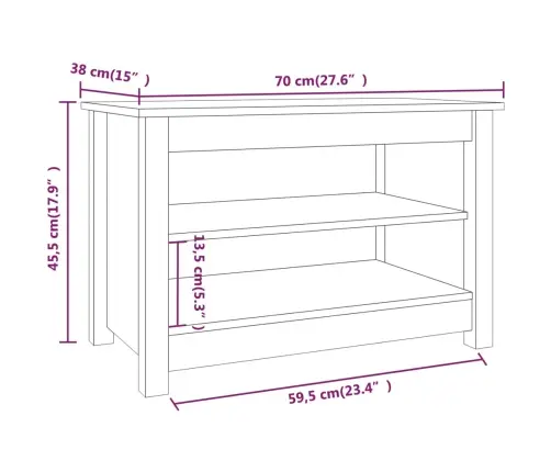 Jalatsipink, 70 X 38 X 45,5 cm Männipuit