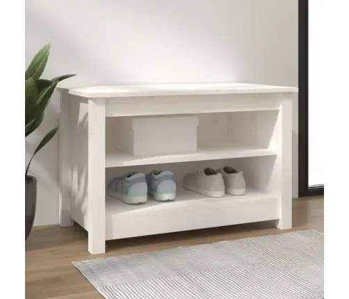 Apavu Plaukts/Soliņš, Balts, 70X38X45,5 Cm, Priedes Masīvkoks Vidaxl