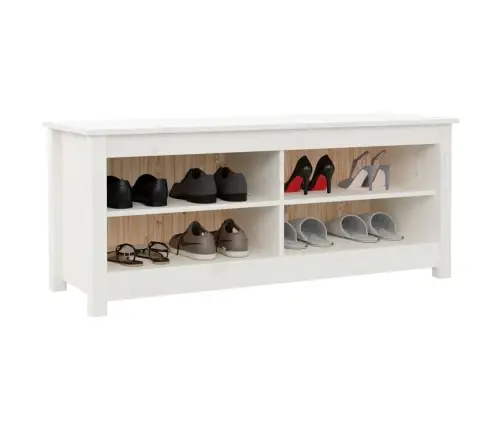 Jalatsipink, Valge, 110 X 38 X 45,5 cm Männipuit