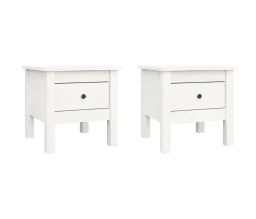 Galdiņi, 2 Gab., Balti, 40X40X39 Cm, Priedes Masīvkoks Vidaxl