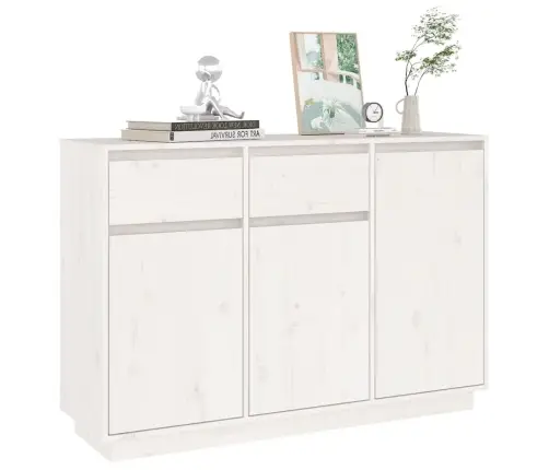 Kumode, Balta, 110X34X75 Cm, Priedes Masīvkoks Vidaxl