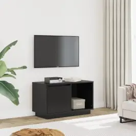 Tv Skapītis, Melns, 74X35X44 Cm, Priedes Masīvkoks Vidaxl