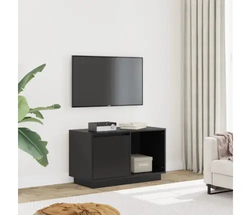 Tv Skapītis, Melns, 74X35X44 Cm, Priedes Masīvkoks Vidaxl