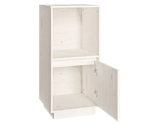 Šoninė Spintelė, Balta, 38X35X80cm Pušies Medienos Masyvas Šoninė Spintelė, Balta, 38X35X80cm Pušies Medienos Masyvas