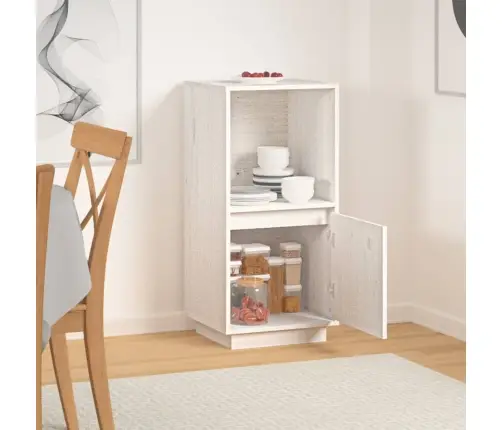 Šoninė Spintelė, Balta, 38X35X80cm Pušies Medienos Masyvas Šoninė Spintelė, Balta, 38X35X80cm Pušies Medienos Masyvas