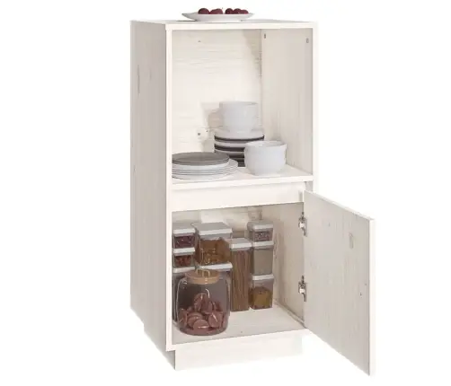 Šoninė Spintelė, Balta, 38X35X80cm Pušies Medienos Masyvas Šoninė Spintelė, Balta, 38X35X80cm Pušies Medienos Masyvas