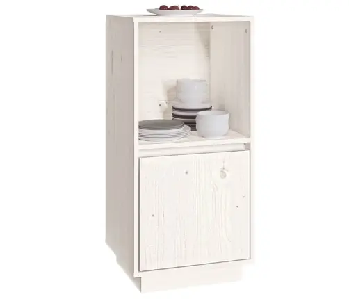 Šoninė Spintelė, Balta, 38X35X80cm Pušies Medienos Masyvas Šoninė Spintelė, Balta, 38X35X80cm Pušies Medienos Masyvas