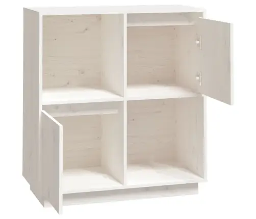 Kumode, Balta, 74X35X80 Cm, Priedes Masīvkoks Vidaxl