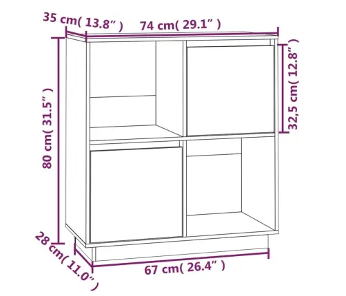Kumode, Medus Brūna, 74X35X80 Cm, Priedes Masīvkoks Vidaxl Kumode, Medus Brūna, 74X35X80 Cm, Priedes Masīvkoks Vidaxl