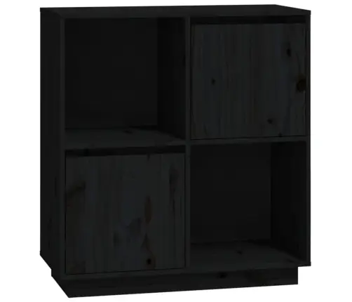 Kumode, Melna, 74X35X80 Cm, Priedes Masīvkoks Vidaxl