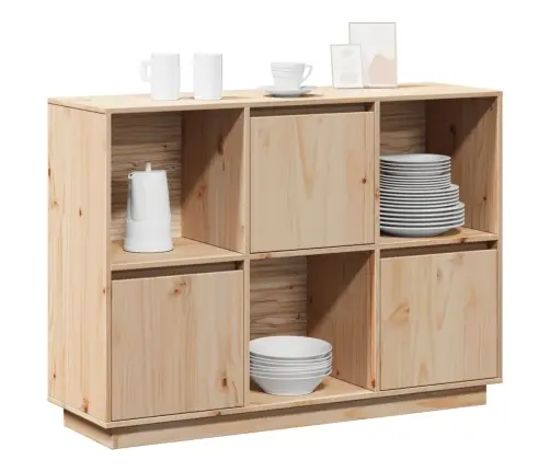 Šoninė Spintelė, 110,5X35X80cm Pušies Medienos Masyvas Šoninė Spintelė, 110,5X35X80cm Pušies Medienos Masyvas