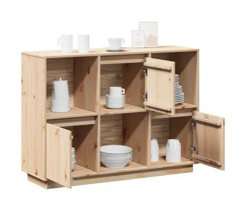 Šoninė Spintelė, 110,5X35X80cm Pušies Medienos Masyvas Šoninė Spintelė, 110,5X35X80cm Pušies Medienos Masyvas