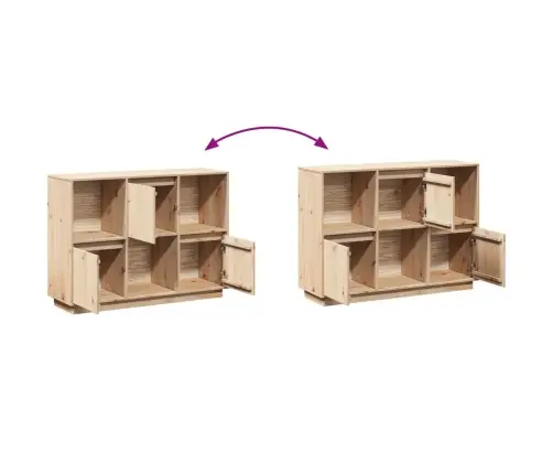 Šoninė Spintelė, 110,5X35X80cm Pušies Medienos Masyvas Šoninė Spintelė, 110,5X35X80cm Pušies Medienos Masyvas