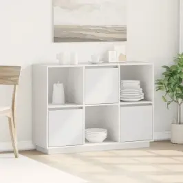Šoninė Spintelė, Balta, 110,5X35X80cm Pušies Medienos Masyvas