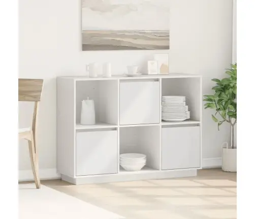 Šoninė Spintelė, Balta, 110,5X35X80cm Pušies Medienos Masyvas Šoninė Spintelė, Balta, 110,5X35X80cm Pušies Medienos Masyvas