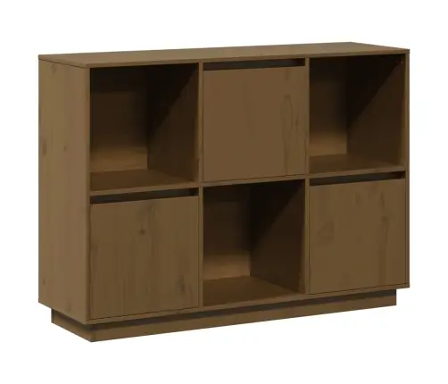 Kumode, Medus Brūna, 110,5X35X80 Cm, Priedes Masīvkoks Vidaxl