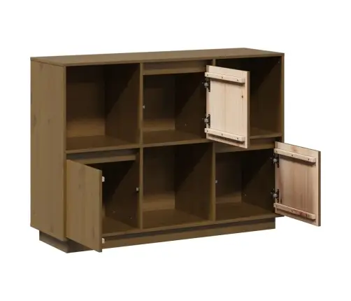 Kumode, Medus Brūna, 110,5X35X80 Cm, Priedes Masīvkoks Vidaxl