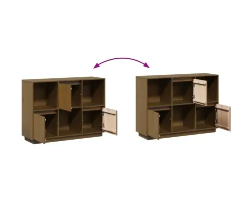 Kumode, Medus Brūna, 110,5X35X80 Cm, Priedes Masīvkoks Vidaxl