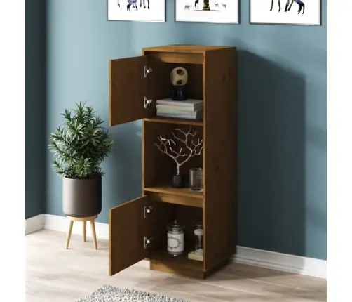 Augstais Skapītis, Medus Brūns, 38X35X117 Cm, Priedes Masīvkoks Vidaxl