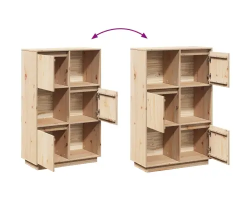 Augstais Skapītis, 74X35X117 Cm, Priedes Masīvkoks Vidaxl