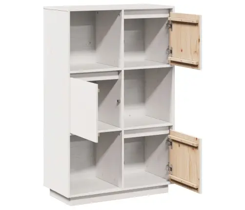 Augstais Skapītis, Balts, 74X35X117 Cm, Priedes Masīvkoks Vidaxl