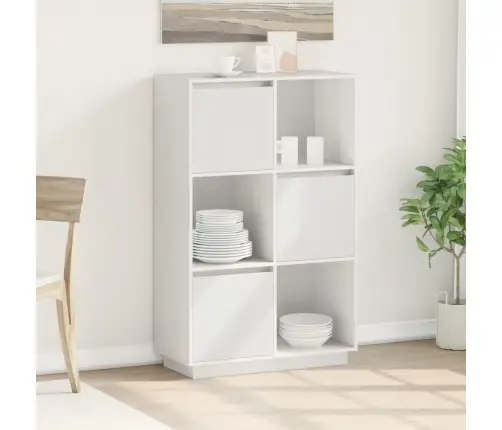 Augstais Skapītis, Balts, 74X35X117 Cm, Priedes Masīvkoks Vidaxl