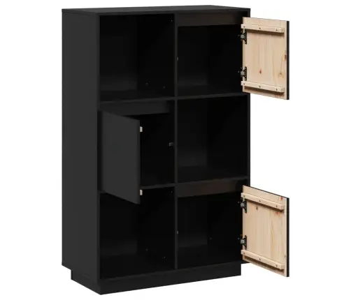 Kõrge Kapp, Must, 74 X 35 X 117 cm Toekas Männipuit