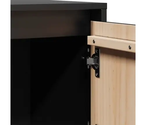 Kõrge Kapp, Must, 74 X 35 X 117 cm Toekas Männipuit