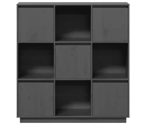 Augstais Skapītis, Pelēks, 110,5X35X117 Cm, Priedes Masīvkoks Vidaxl